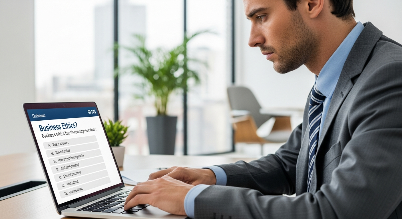 Online İSG deneme sınavı çözen ve sınava hazırlanan uzman adayı